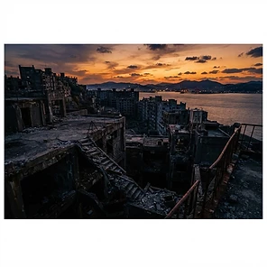 Past expedition frame from Hashima (Gunkanjima) — Nagasaki, Japan, frame 2