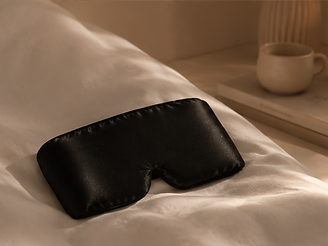 Masque de soie noir posé près d'une bougie allumée