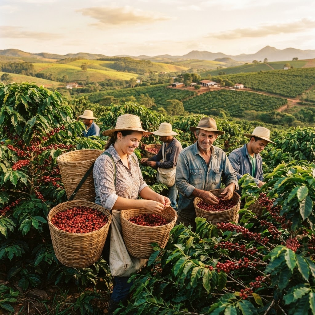 Colheita de café no Brasil