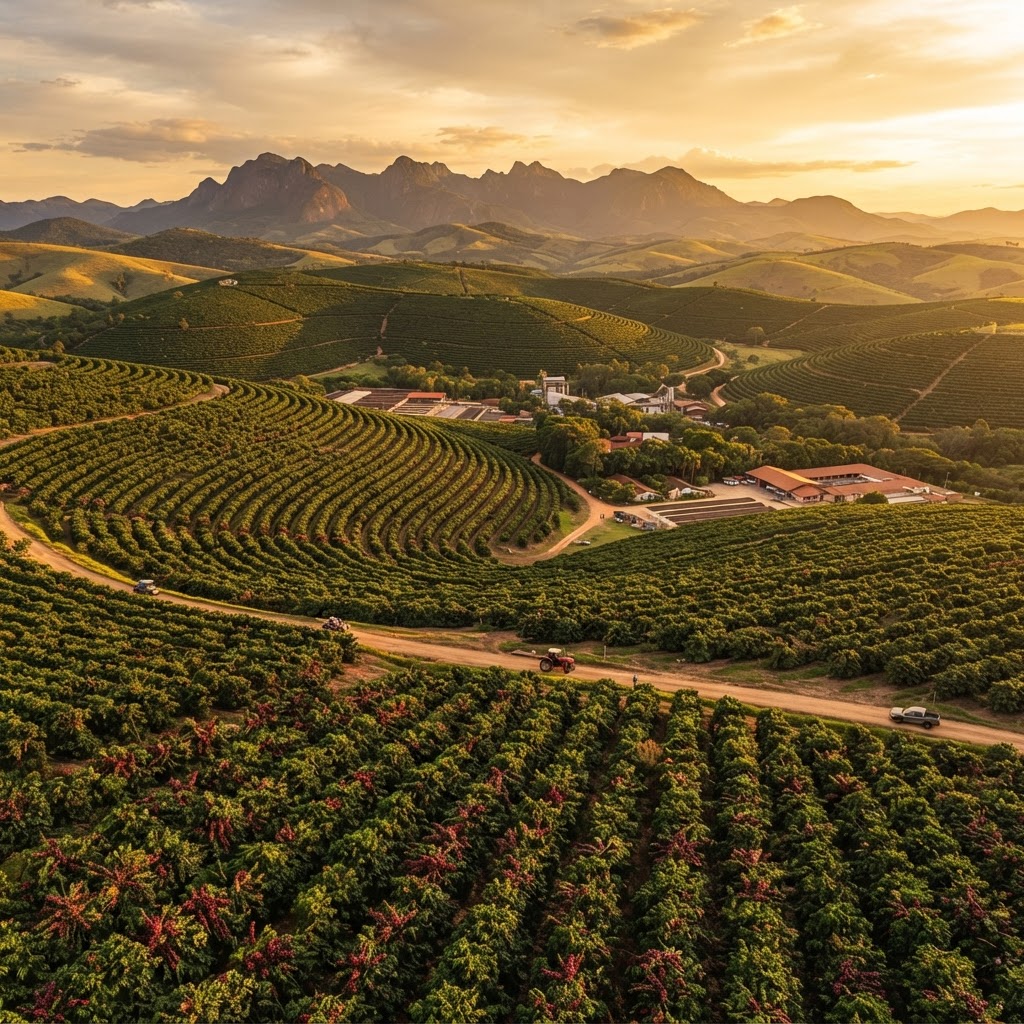 Cafeicultura brasileira vista aérea