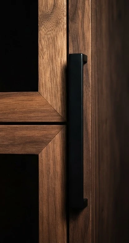 Precision walnut cabinet joinery