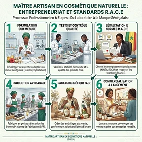 Étapes du processus : Maître Artisan en Cosmétique Naturelle : Entrepreneuriat et Standards R.A.C.E
