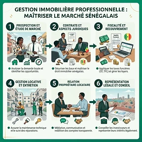 Étapes du processus : Gestion Immobilière Professionnelle : Maîtriser le Marché Sénégalais