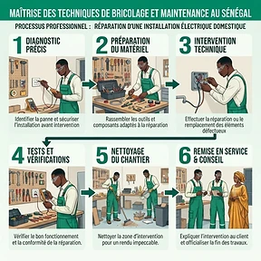 Étapes du processus : Maîtrise des Techniques de Bricolage et Maintenance au Sénégal