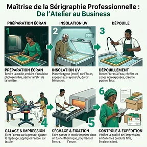 Étapes du processus : Maîtrise de la Sérigraphie Professionnelle : De l'Atelier au Business
