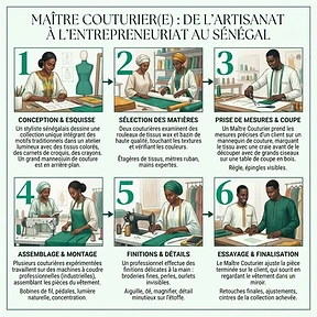 Étapes du processus : Maître Couturier(e) : De l'Artisanat à l'Entrepreneuriat au Sénégal