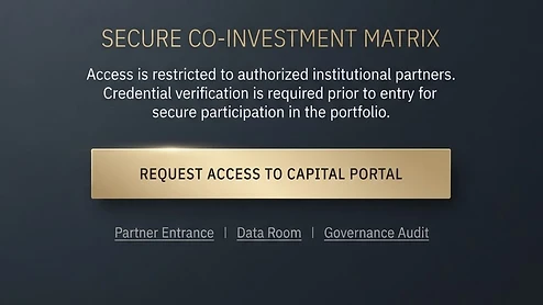 Secure Co-Investment Matrix — champagne-gold access call to action for the capital portal
