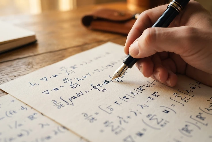 A hand highlighting a problem on paper with a pen