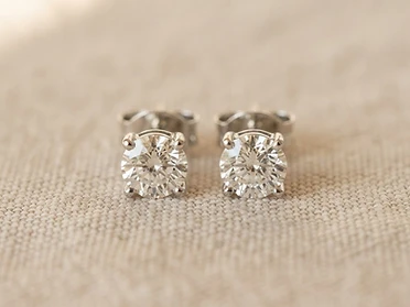14k Weißgold Diamant-Stecker