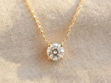 Round Lab Diamond Solitaire-Pendel
