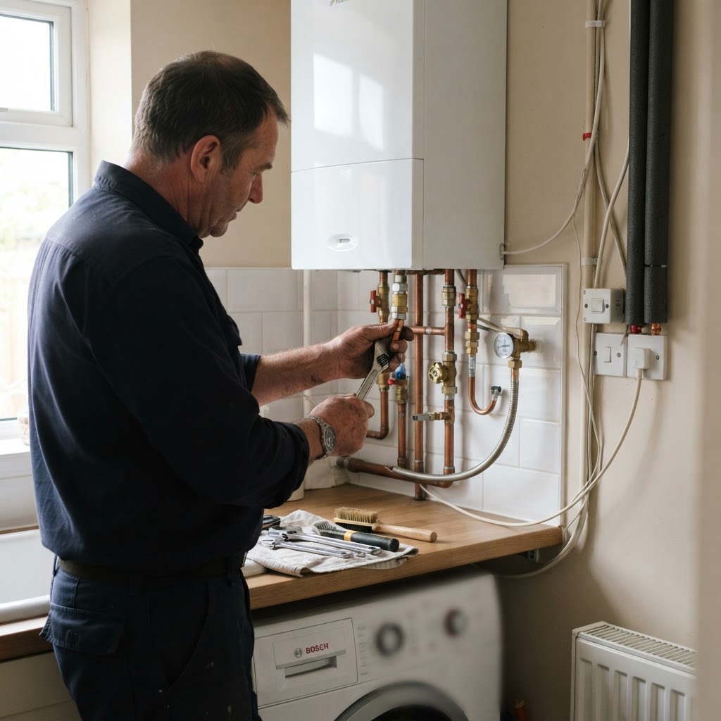 Concept layout for a boiler swap — illustrative demo imagery, not a client project.