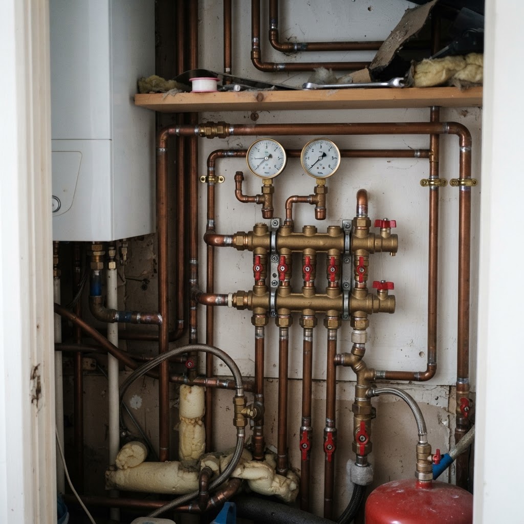 Manifold and valve work — illustrative demo imagery.