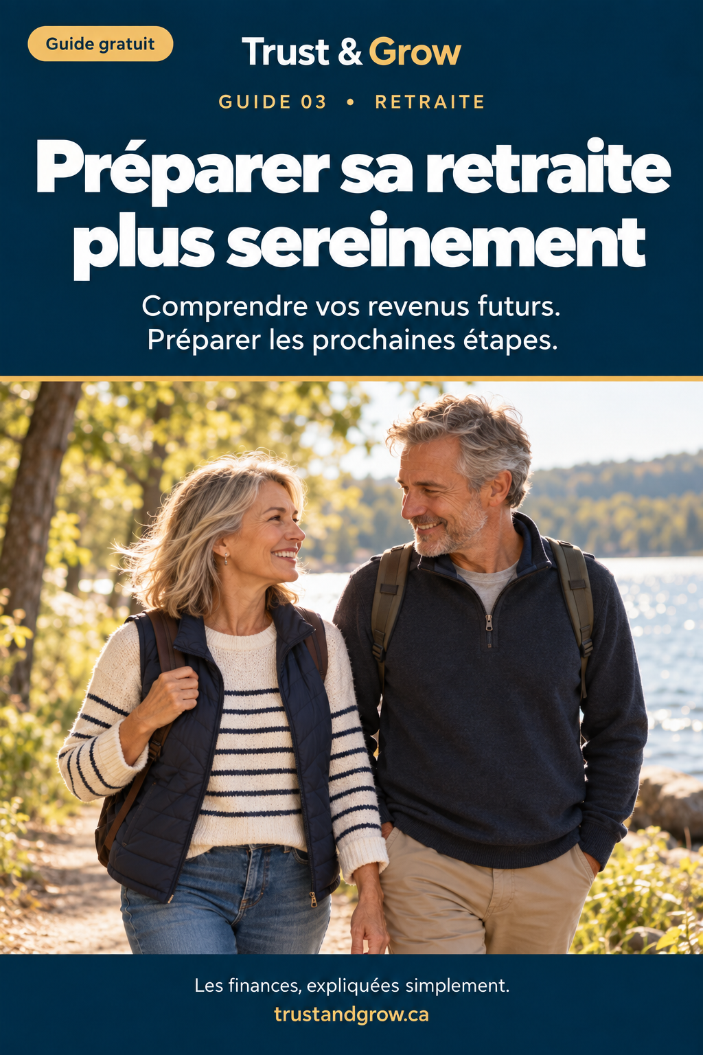 Couverture du guide « Préparer votre retraite plus sereinement » — Trust & Grow