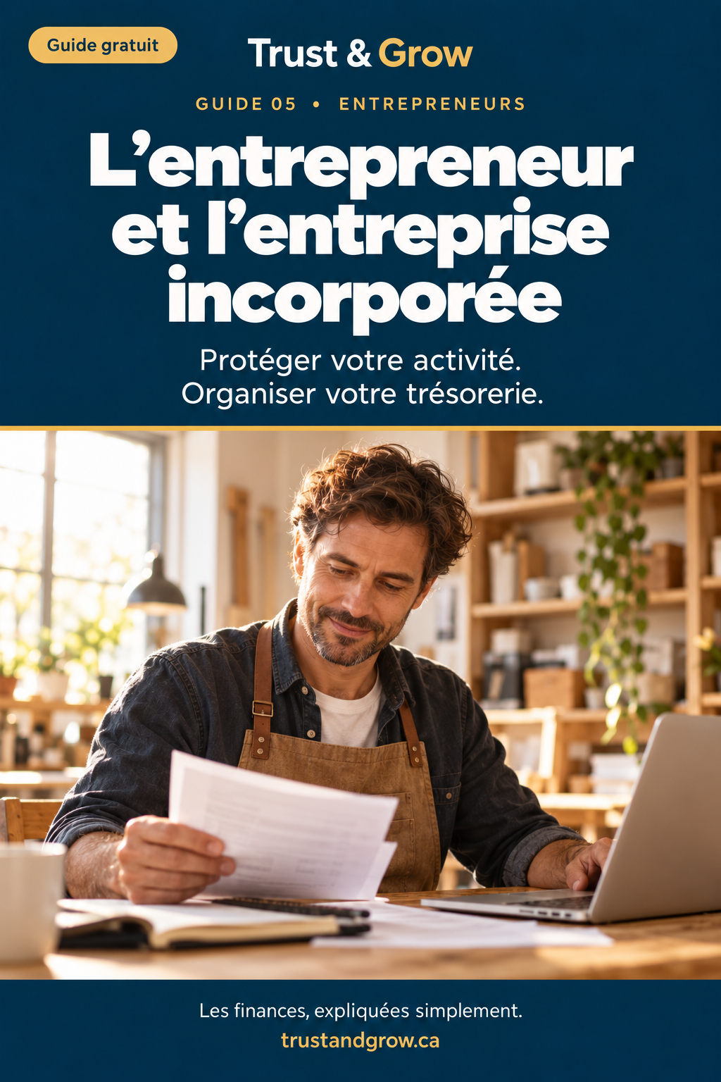 Couverture du guide « L'entrepreneur et l'entreprise incorporée » — Trust & Grow