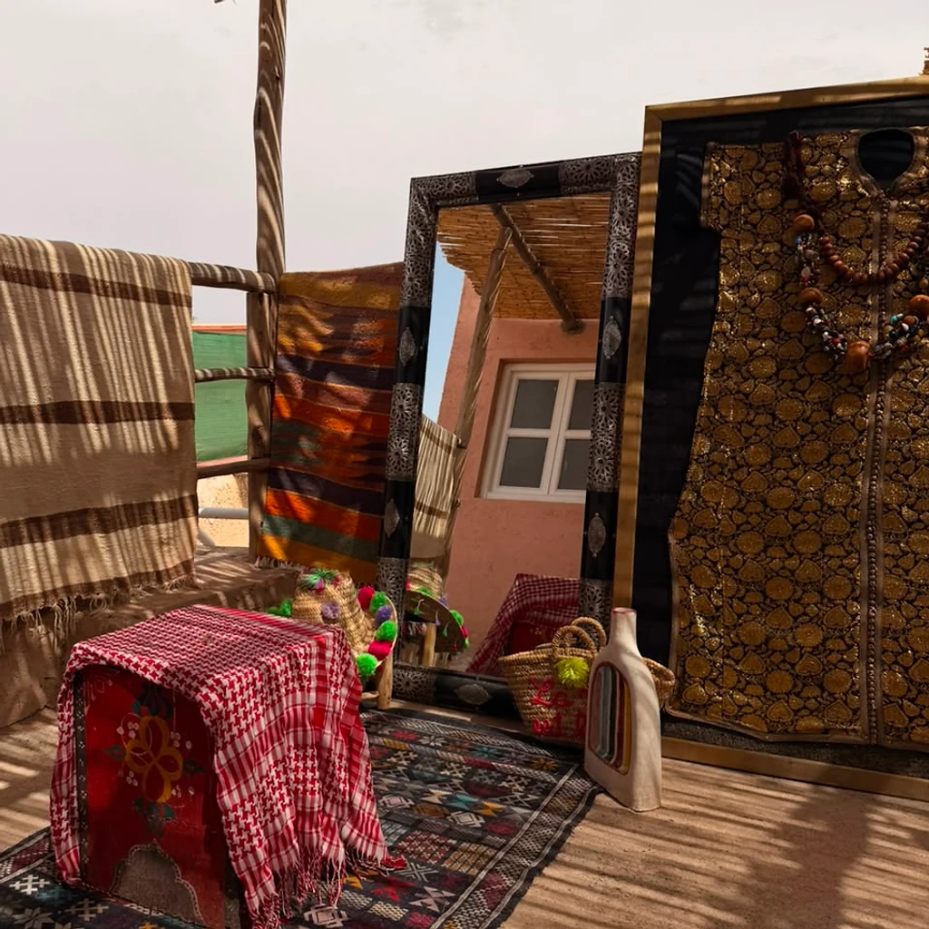Tapis berbères et poterie artisanale