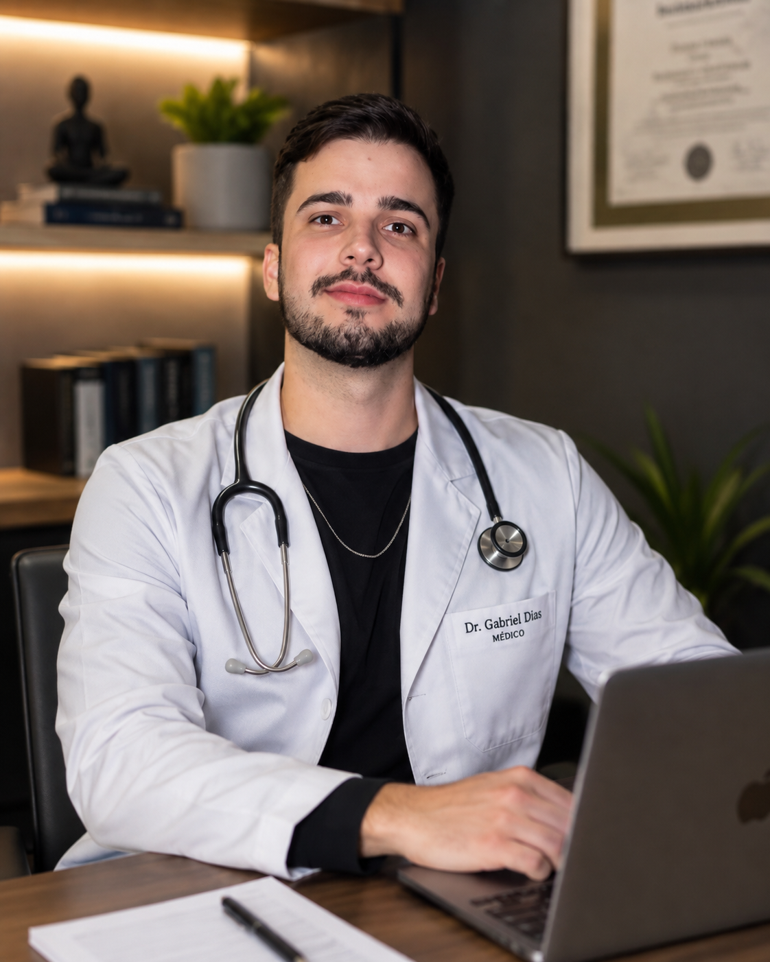 Dr. Gabriel Dias em ambiente sereno e profissional