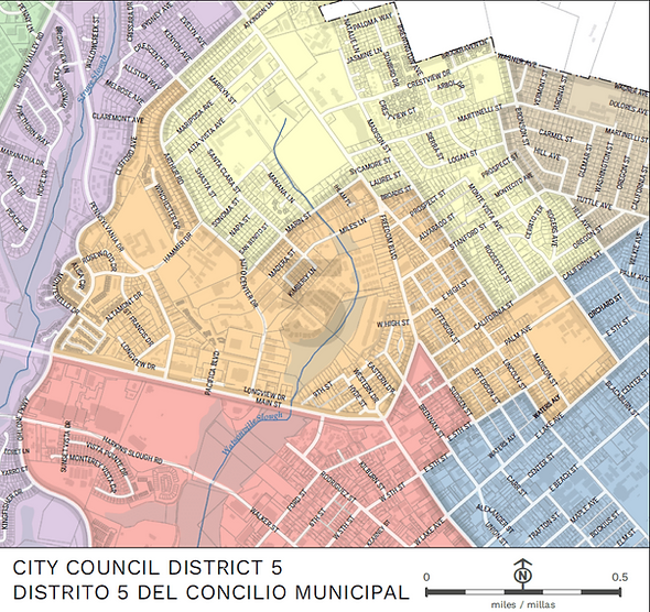 Official map of Watsonville City Council District 5