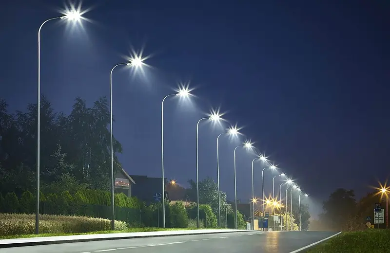 Oświetlenie drogowe wykonane w ramach infrastruktury zewnętrznej