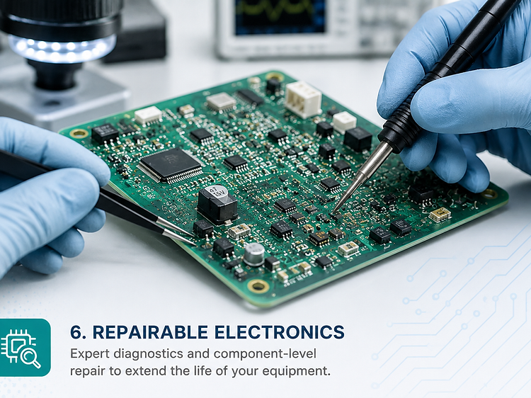 Technician performing component-level repair