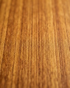 Straight teak grain, matte oil finish