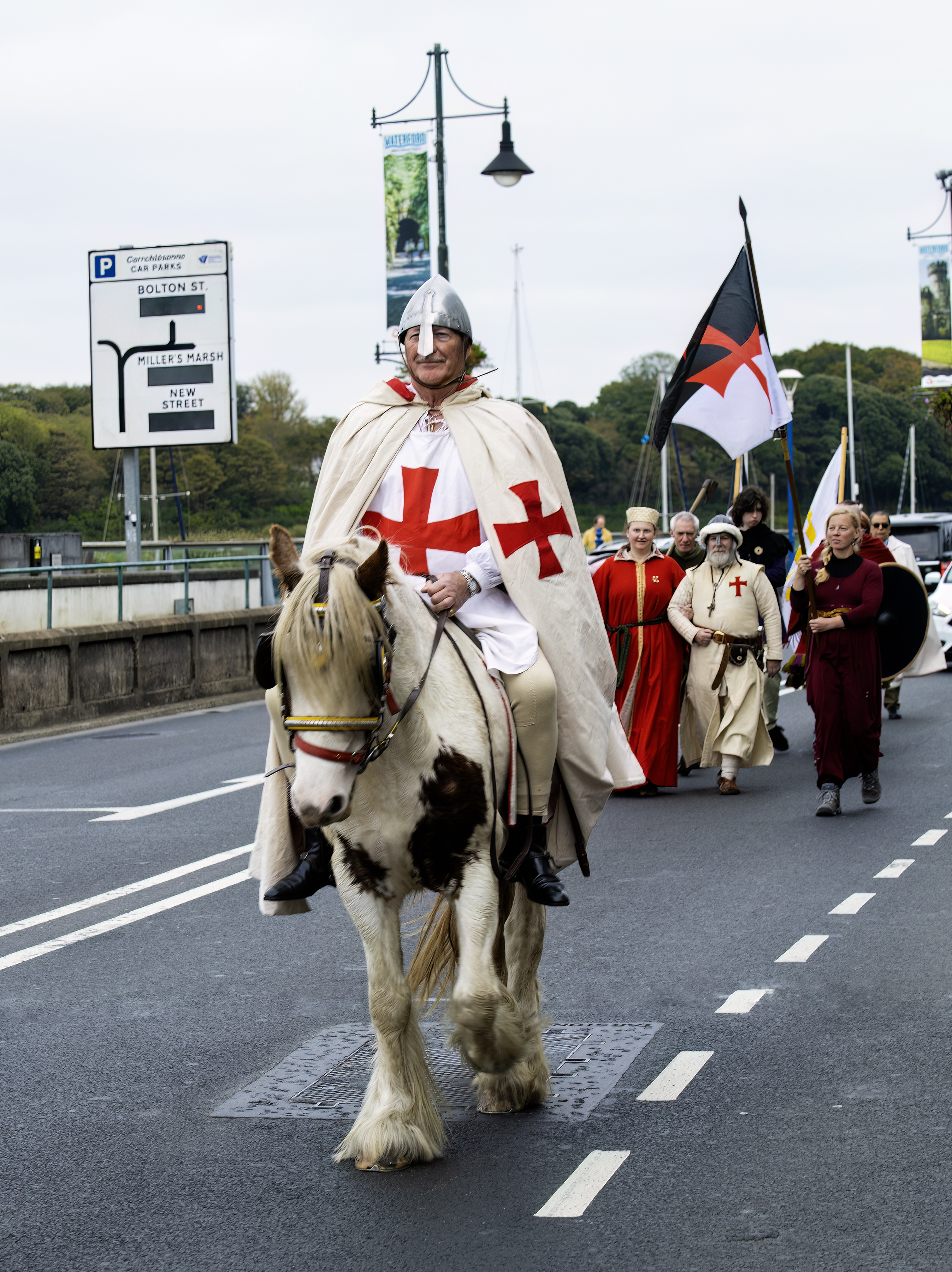 Brendan M. Rohan riding in the mounted Templar parade through Waterford during the inaugural Waterford Templar Historical Day