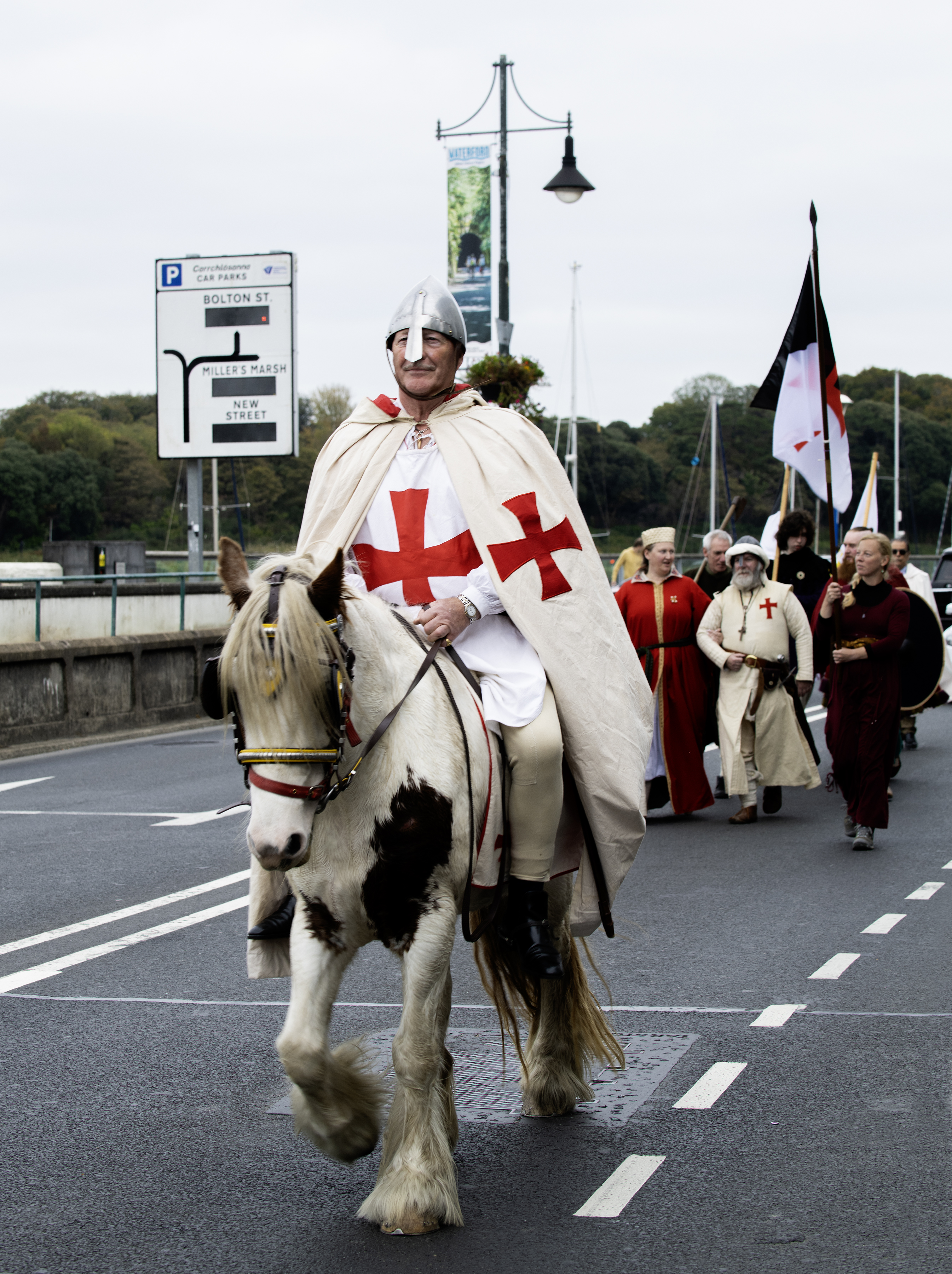 Brendan M. Rohan with the re-enactment group in Waterford city