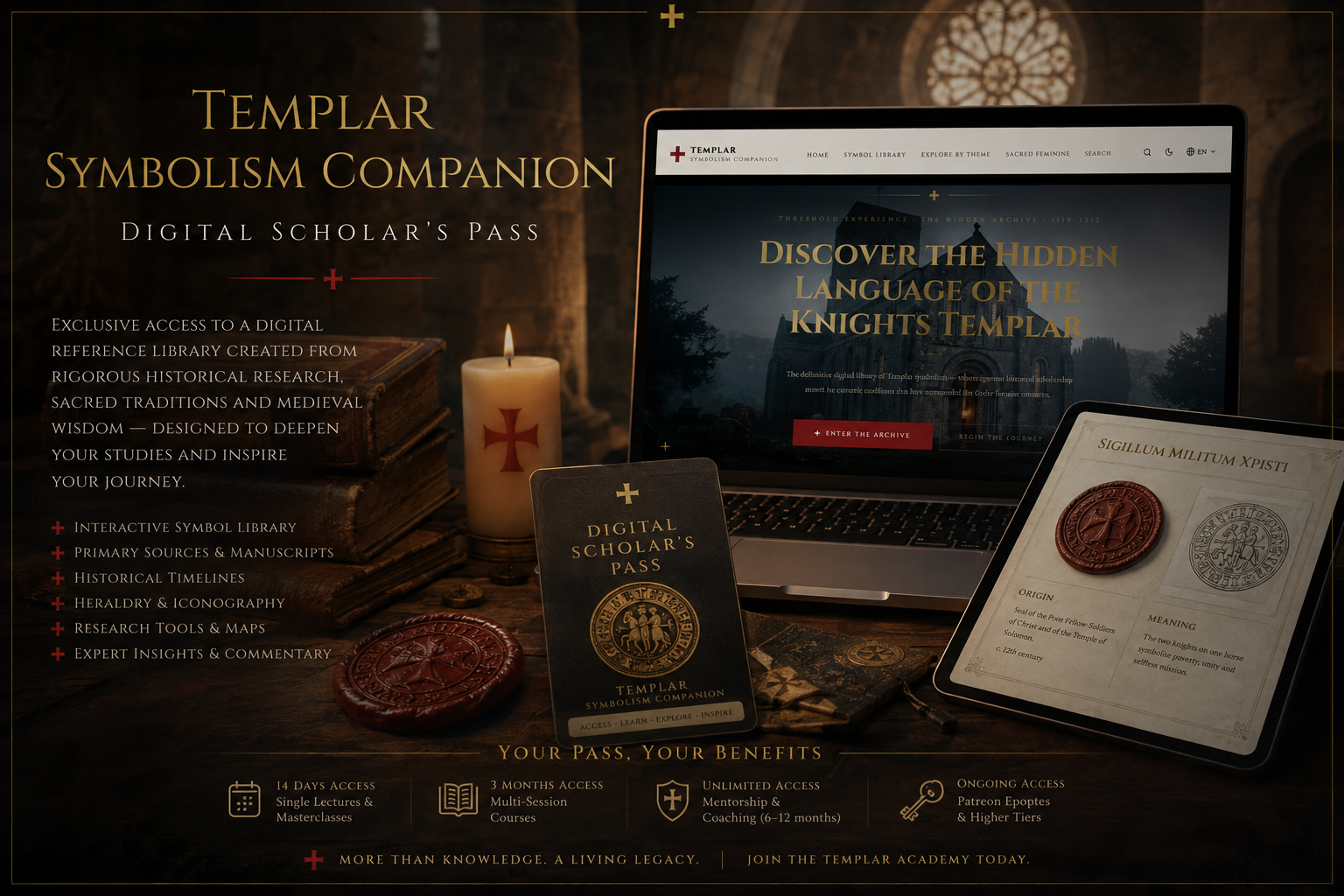 Templar Symbolism Companion — Digital Scholar's Pass, interactive symbol library and digital research environment.