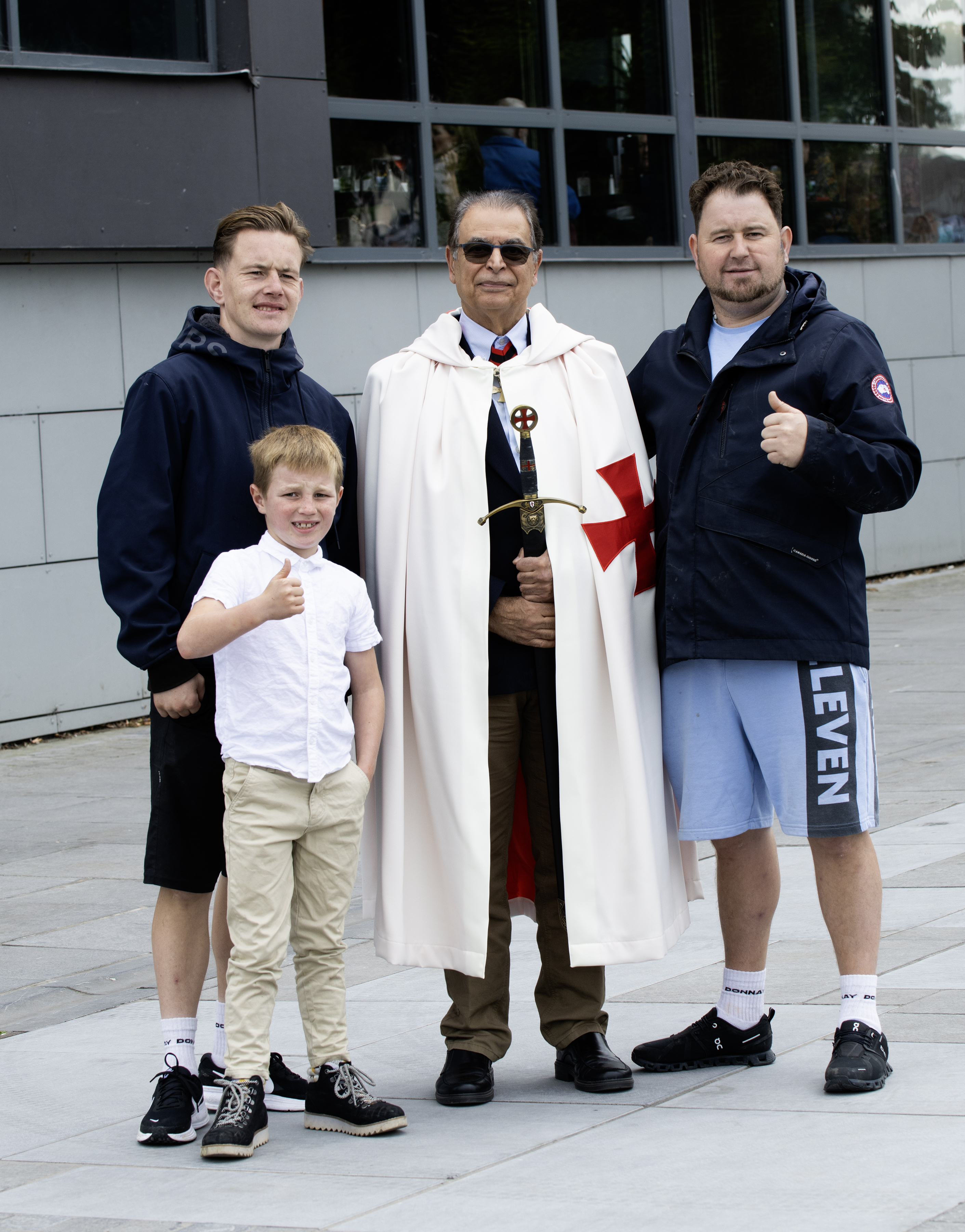 The horse's custodians with Guy of OSMTH Ireland during Waterford Templar Historical Day