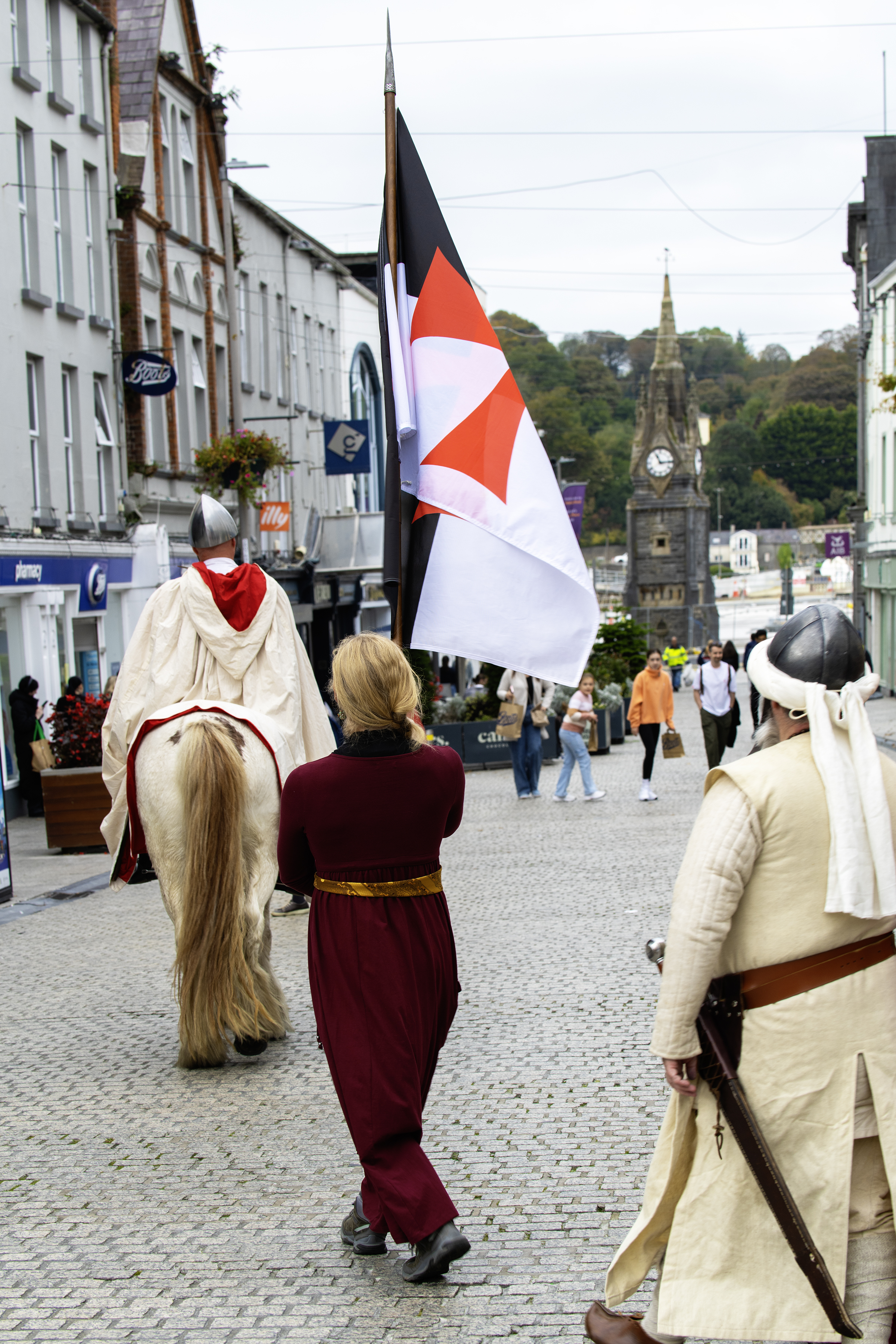 Templar flag during the Waterford parade