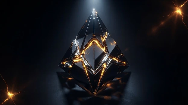 Crystalline vertex structure of molten gold and obsidian