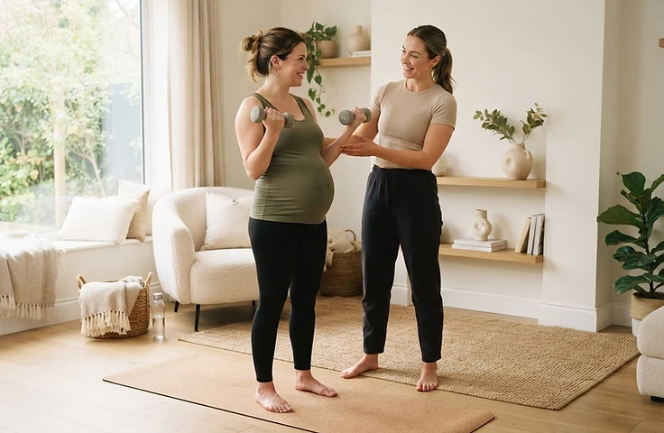 Prenatal personal training session in Hoboken with a Thrive On Fitness coach
