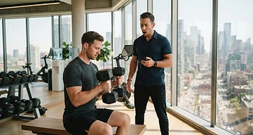 Residential building fitness center in Hoboken where Thrive On trains clients one-on-one