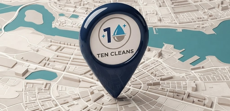 10 Ten Cleans map pin — cleaning across Glasgow and Ayrshire
