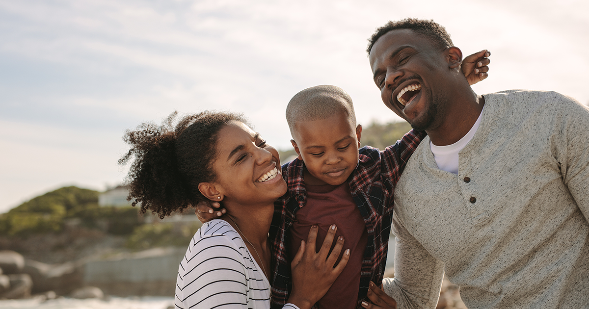 A family spending time together at home