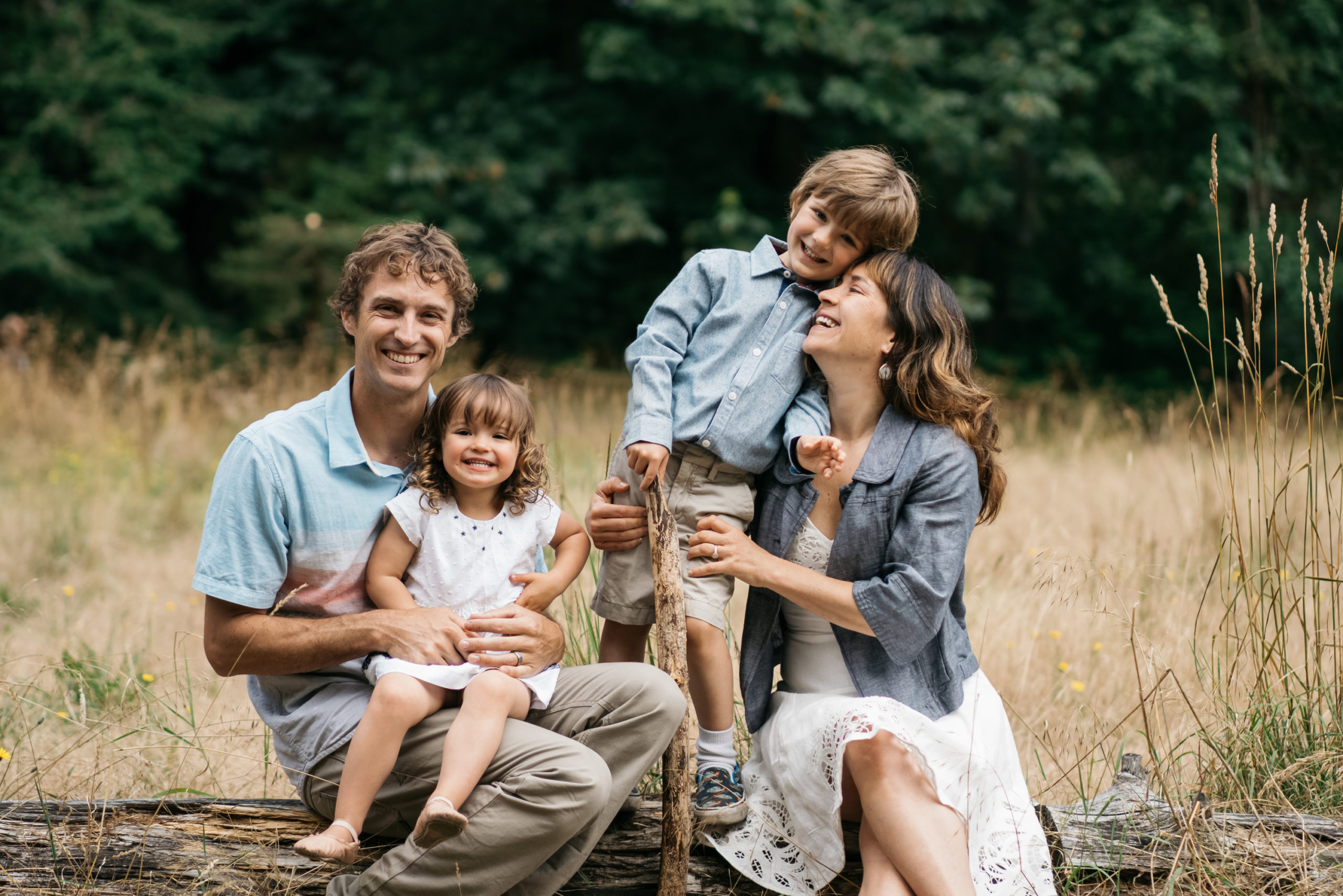 A family portrait in a natural setting