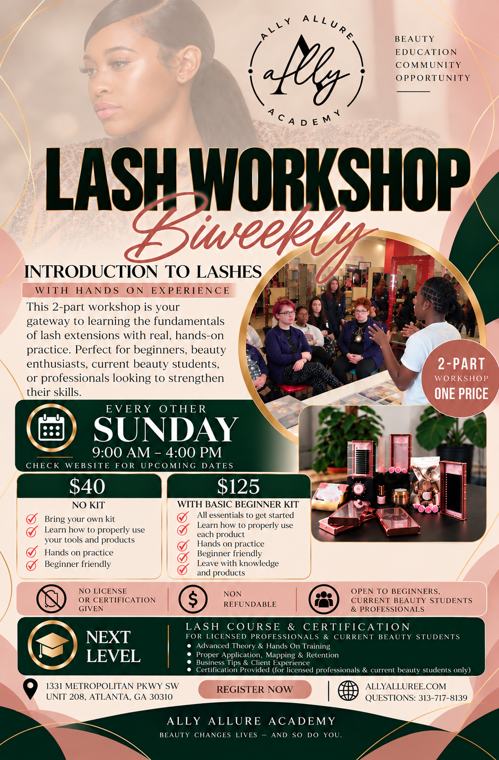 Lash Workshop — Introduction to Lashes with hands-on experience. Click to register.