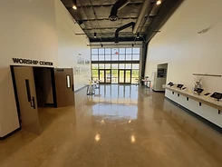 Sealed concrete — worship center lobby