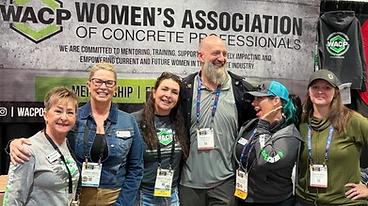 Concrete professionals gathered with the Women's Association of Concrete Professionals at an industry event