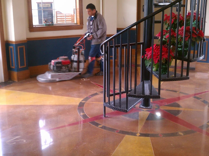 Polished Concrete with Dye — concrete coatings training field imagery 1
