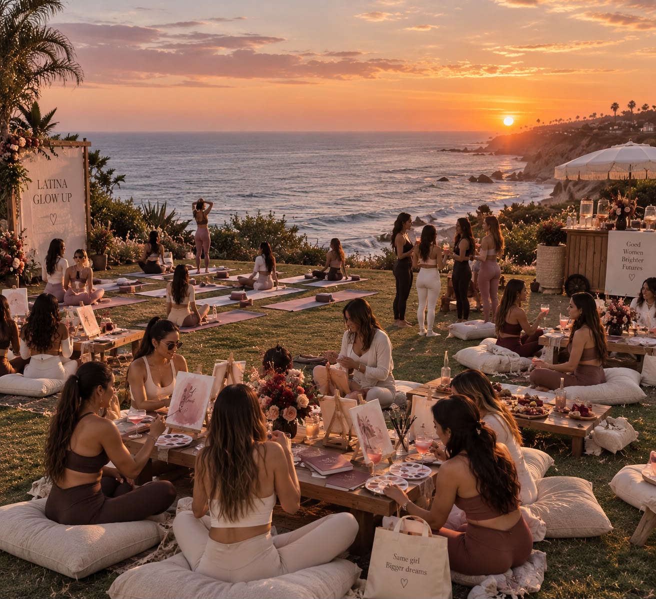 Latina Glow Up Day — Becoming Her Edition · experiencia al atardecer en la costa de San Diego