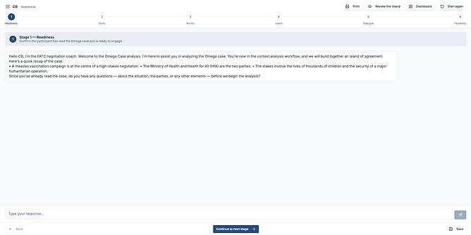 FATC Negotiation Coach chat interface