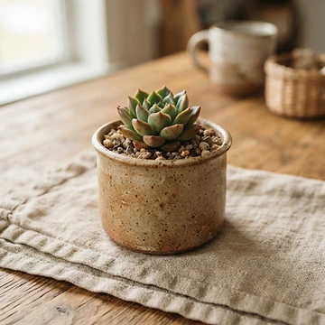 Speckled clay planter