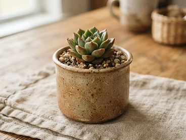 Speckled clay planter