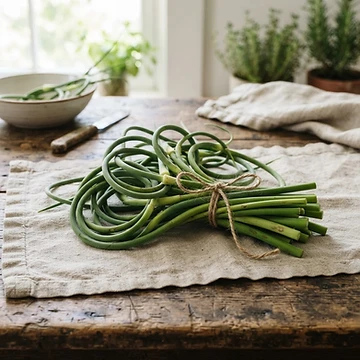 Garlic scape bunch