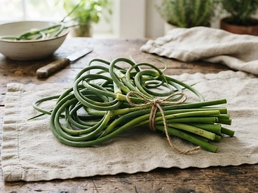 Garlic scape bunch