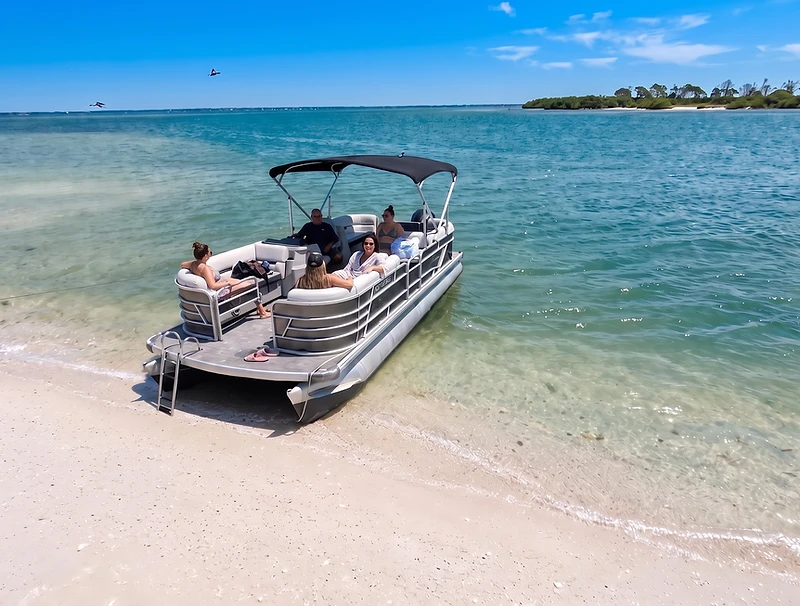 A quiet sandbar in the shallow Gulf waters near Clearwater, Florida