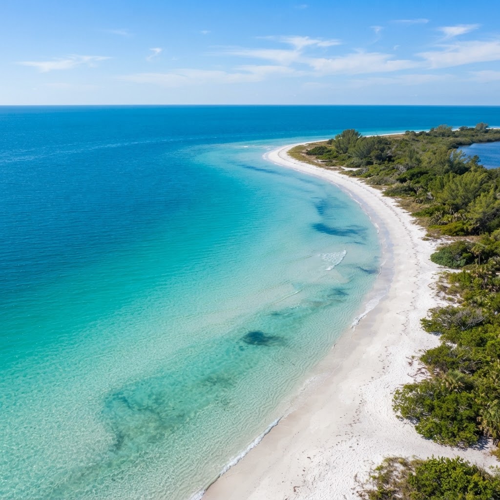 Aerial view of Honeymoon Island
