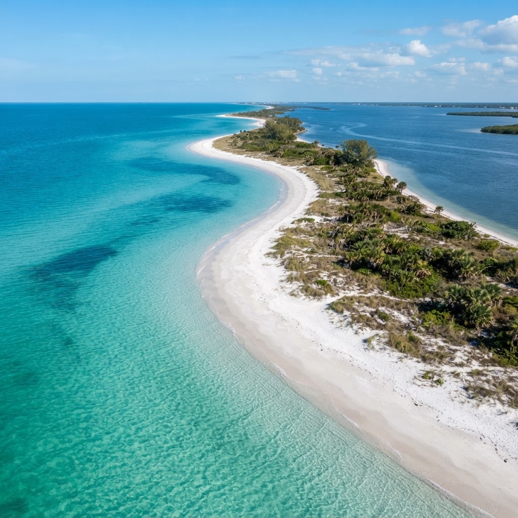 Aerial view of Caladesi Island