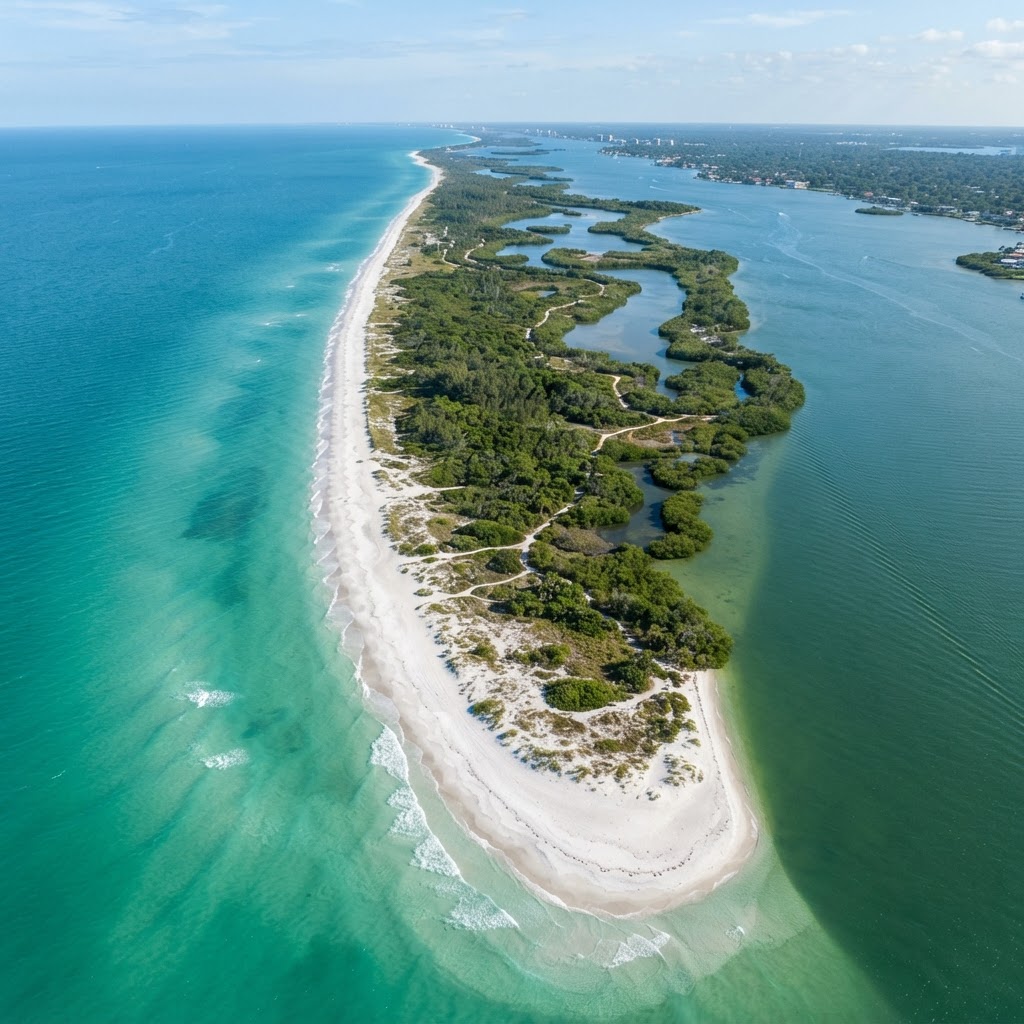 Aerial view of Caladesi Island, Florida