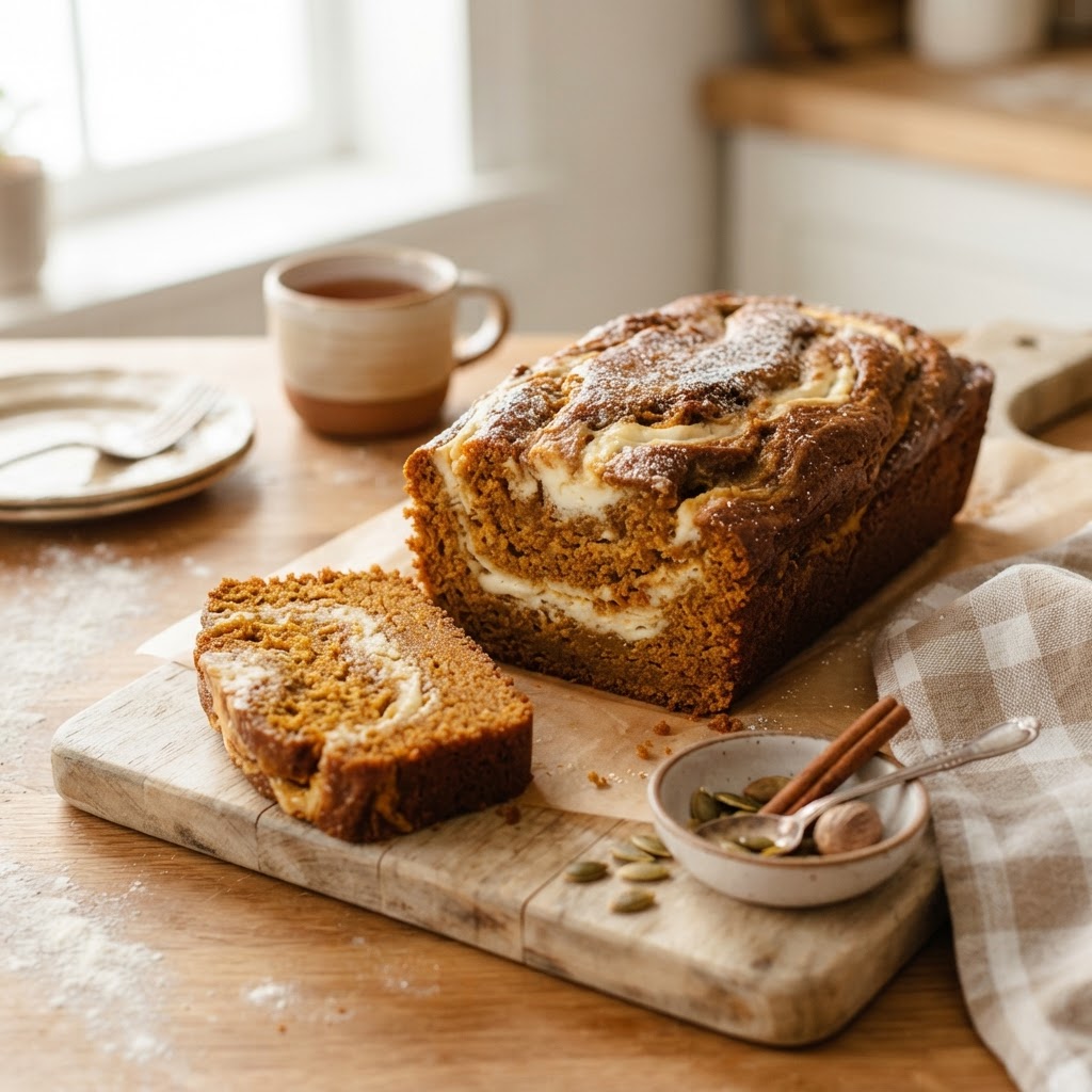 Pumpkin Cream Cheese Swirl Loaf